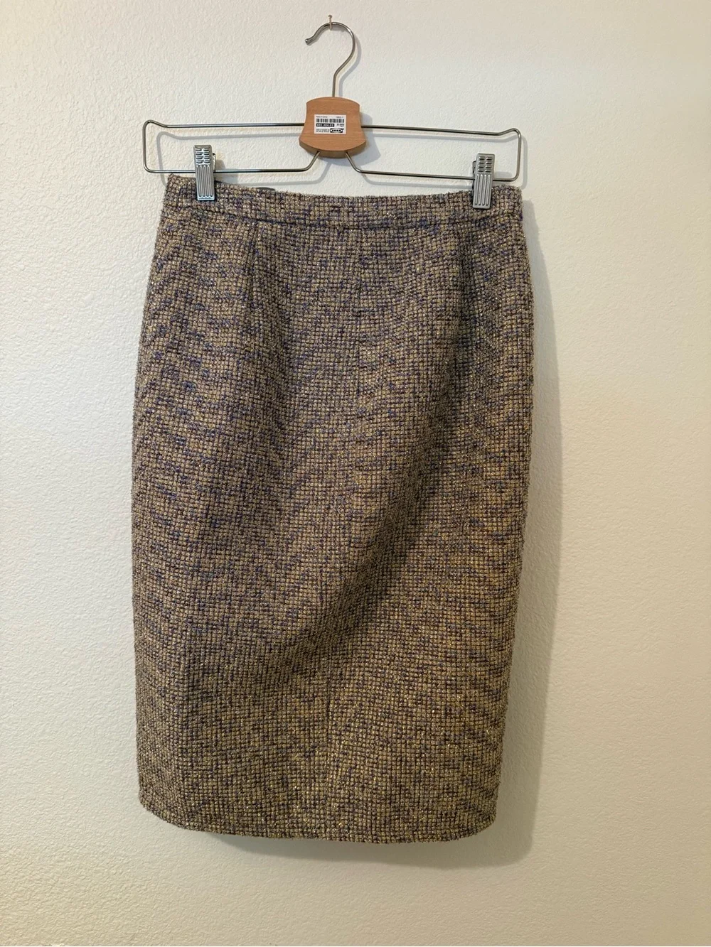 J. Crew Tweed Pencil Skirt with Gold Zip - Neutral Mix - Picture 5 of 8